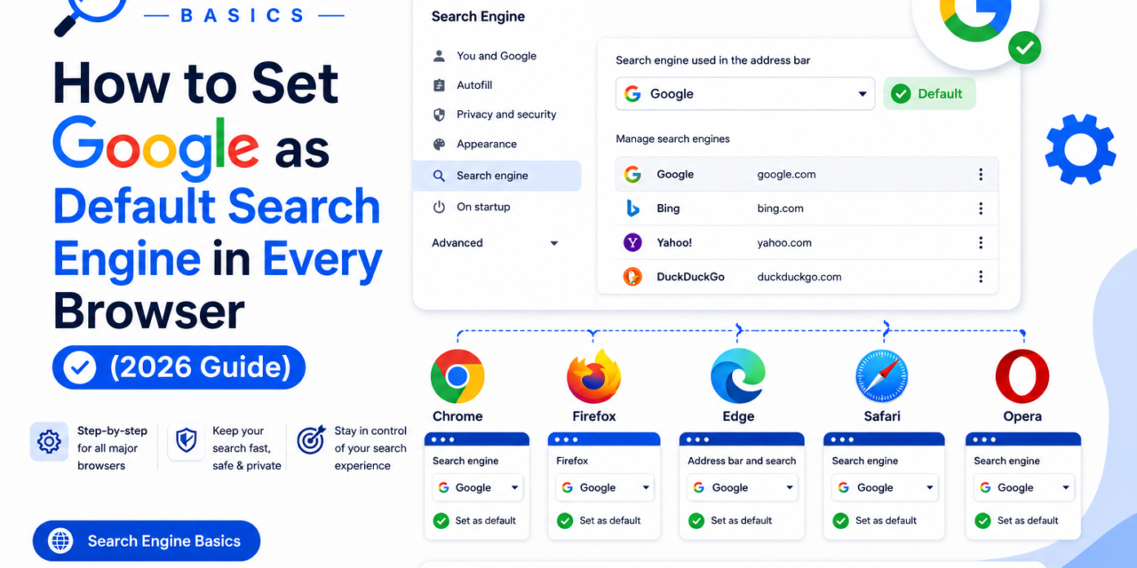 How to Set Google as Default Search Engine in Every Browser (2026 Guide)